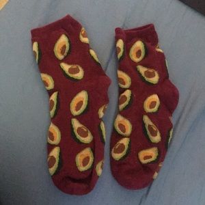 Maroon avocado socks